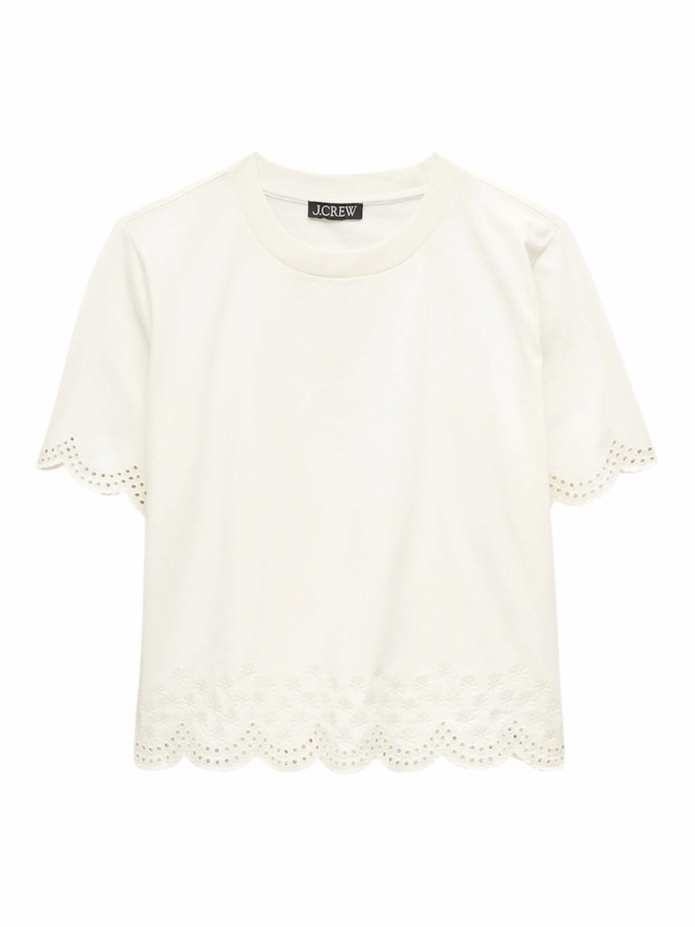 NEW • J. Crew • Premium-weight relaxed scalloped T-shirt